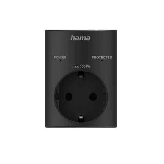 Hama Stopcontactadapter Geaard Stopcontact met Overspanningsbeveiliging Netspanning Zwart