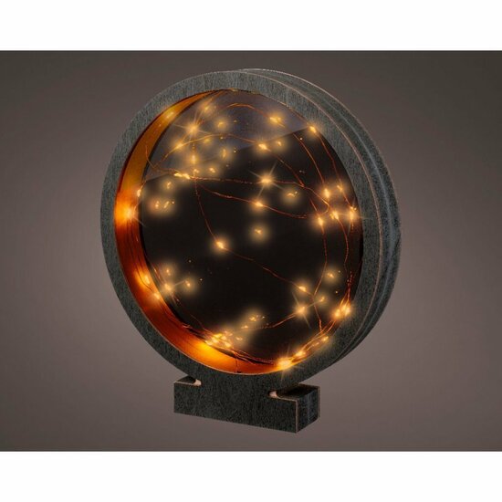 Lumineo Micro LED Lijst Rond 40 LEDs 25 cm Zwart