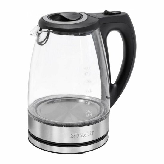 Bomann WKS 6032 G CB Glas Waterkoker 1.7L 2200W RVS/Zwart