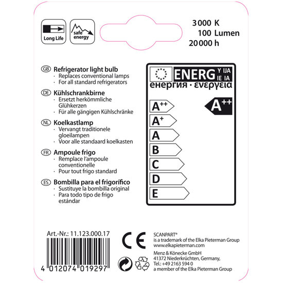 Scanpart Koelkastlamp E14 15w Led