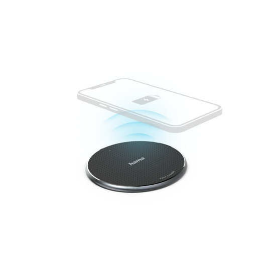 Hama Wireless Charger QI-FC10 10 W Draadloze Smartphone-oplaadpad Zwart