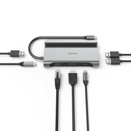 Hama Connect2Mobile USB C Hub Multiport 7 Poorten Antraciet