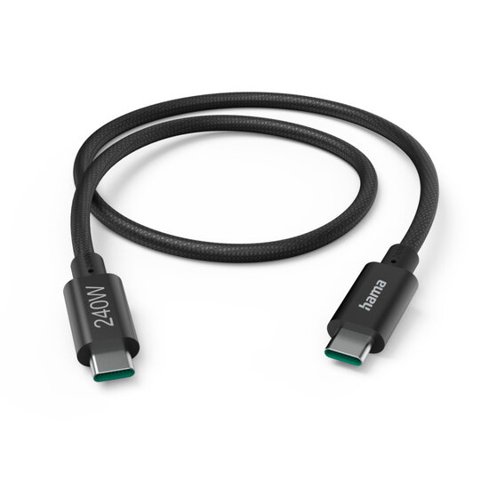 Hama Oplaadkabel USB C - USB C 150 cm 240W Zwart