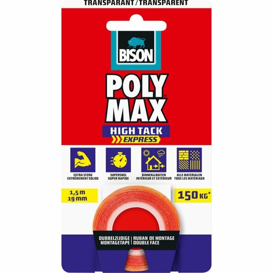 Bison Poly Max Tape 150 cm Transparant