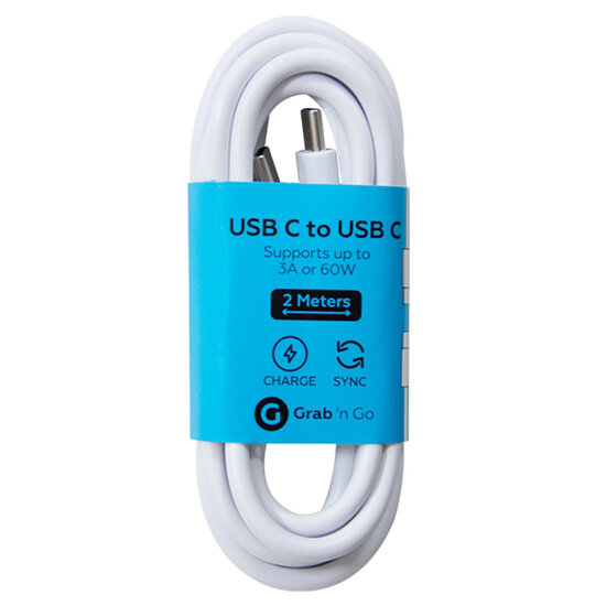 GrabNGo Gng Laadk. Usb-c&gt;usb-c 2m Wit