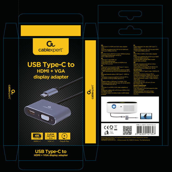 Cablexpert Gmb Adapter Usb-c-&gt;hdmi En Vga