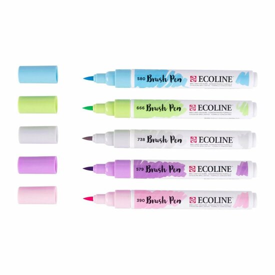 Ecoline Brush Pen Pastel 5 Stuks