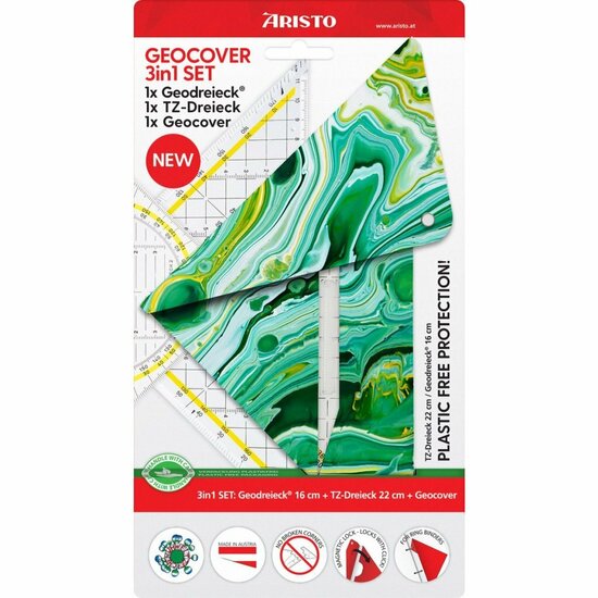 Aristo AR-18102B 3in1 Geocoverset Geocover/Geodriehoek/Tekendriehoek Mystic Green