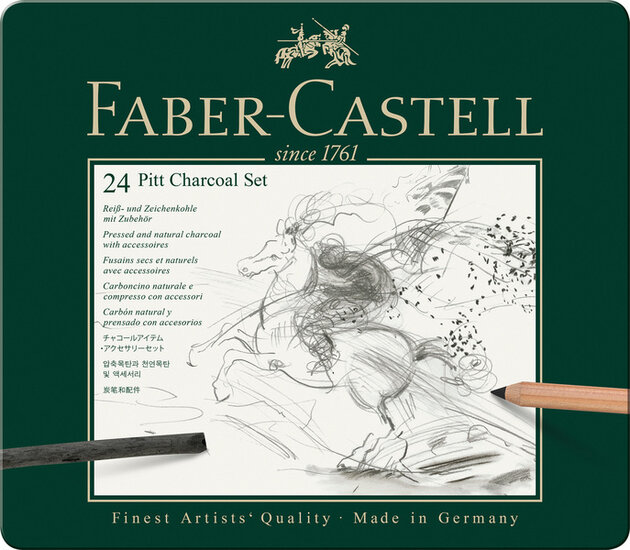 Faber Castell FC-112978 Houtskoolset Faber-Castell Pitt Monochrome 24-delig