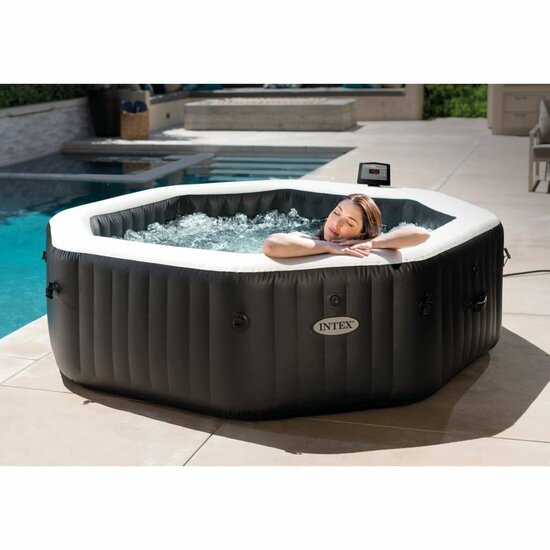 Intex 28462NL PureSpa Jet &amp; Bubble DeLuxe Jacuzzi 6-Persoons Set met Zoutwatersysteem 218/168x71cm