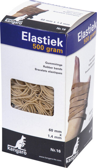 Kangaro K-5006-500 Elastiek Nr. 16 60x1,5mm 500gr Naturel