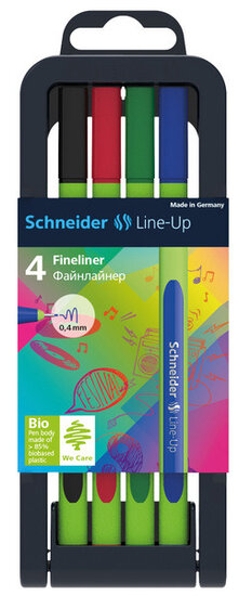 Schneider S-191094 Fineliner Line-Up 0,4mm Assorti 4 Stuks