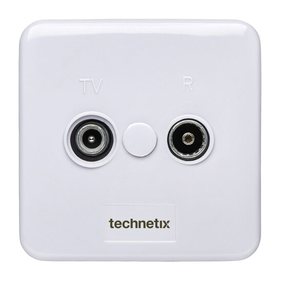 Technetix TN-TRAS2000-S Radio/tv Wandcontactdoos Coax 2 Uitgangen Wit